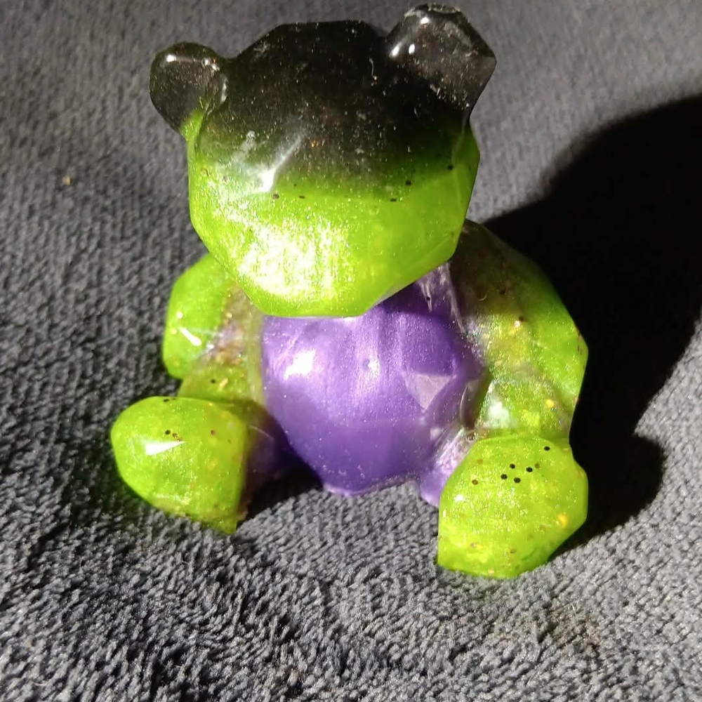 Green and Purple Reptile Decor Figurine